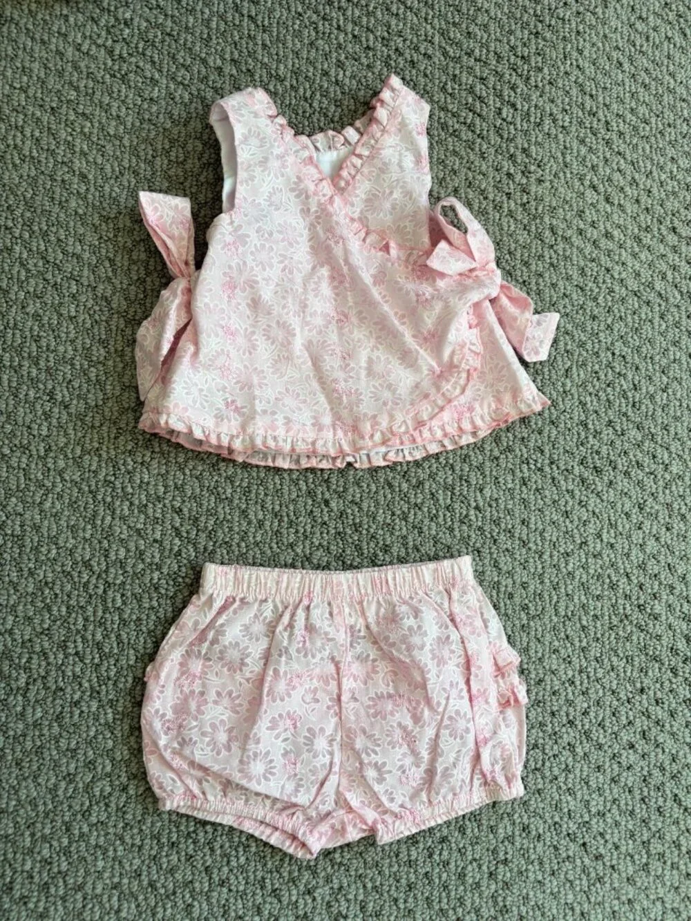 Neiman Marcus Florence Eiseman Pink Flower Two Piece Set Girl's Size 6M